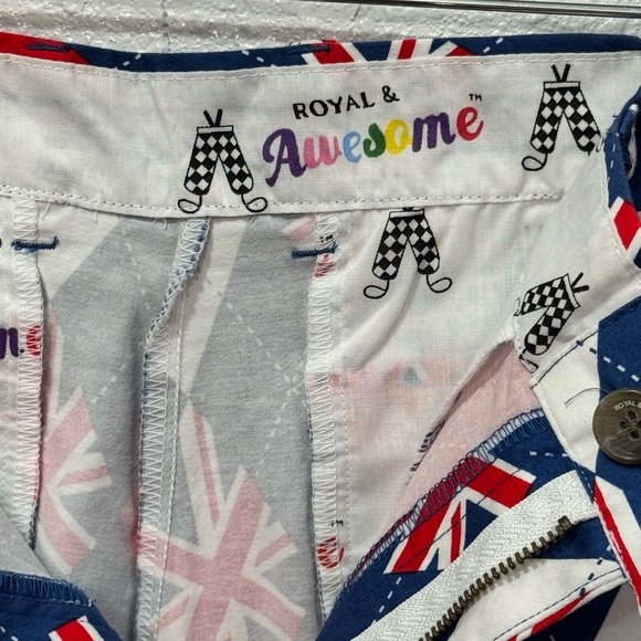 Royal & Awesome Union Jack Shorts Trew Brit Golf Men’s 40 - Picture 3 of 7